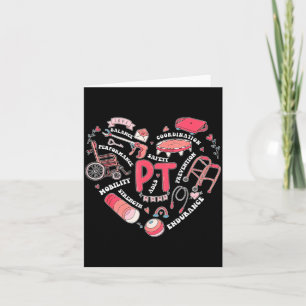Physical Therapy Pt Valentine Heart Shape Physical Card