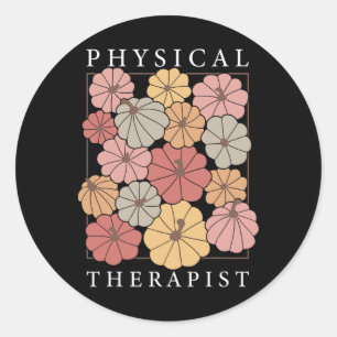 Physical Therapy Pumpkin Fall Pt Therapist Thanksg Classic Round Sticker