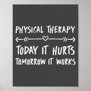 Physical Therapy Quotes Today It Hurts Tomorrow It Poster