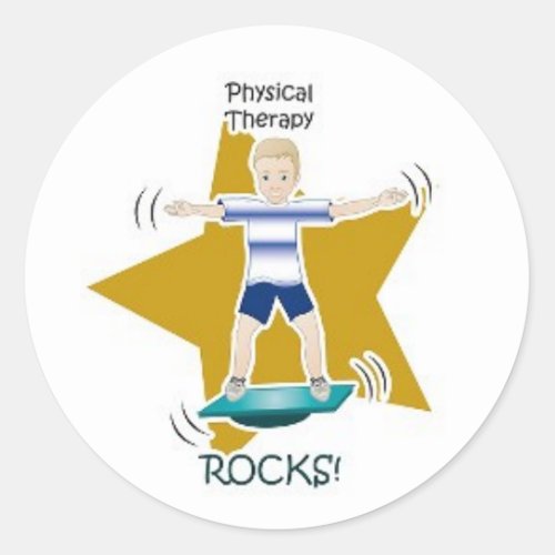 Physical Therapy Rocks Classic Round Sticker