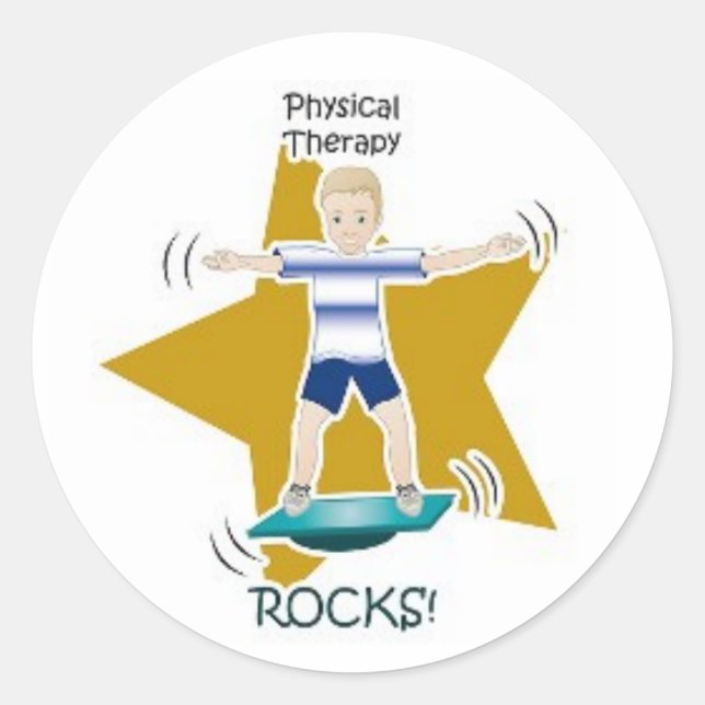 Physical Therapy Rocks! Classic Round Sticker (Front)