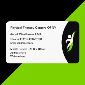 Physical Therapy Services Therapist Business Card