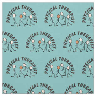 Physical Therapy Stick People Blue Fabric