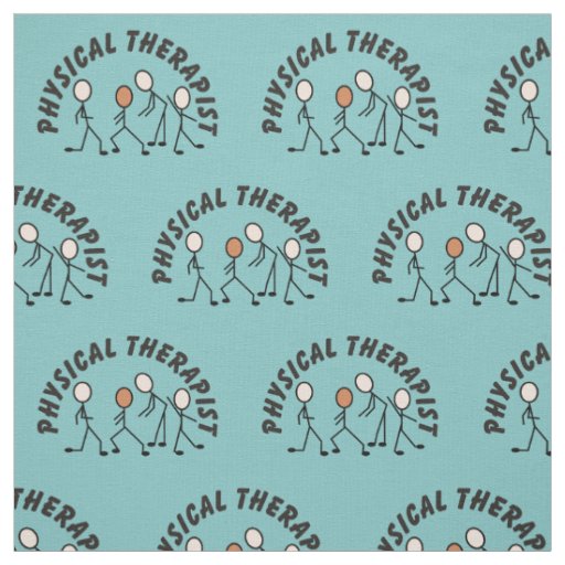 Physical Therapy Stick People Blue Fabric