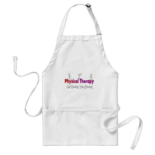 Physical Therapy Stick People Design Adult Apron (Front)