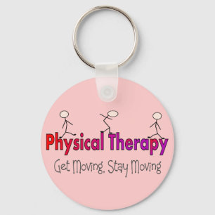 Physical Therapy Stick People Design Keychain
