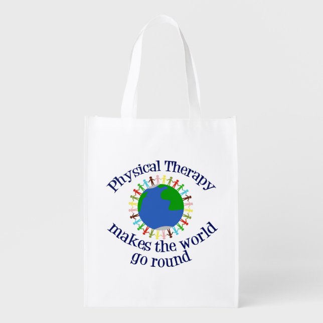 Physical Therapy World Cute PT Grocery Bag (Front)
