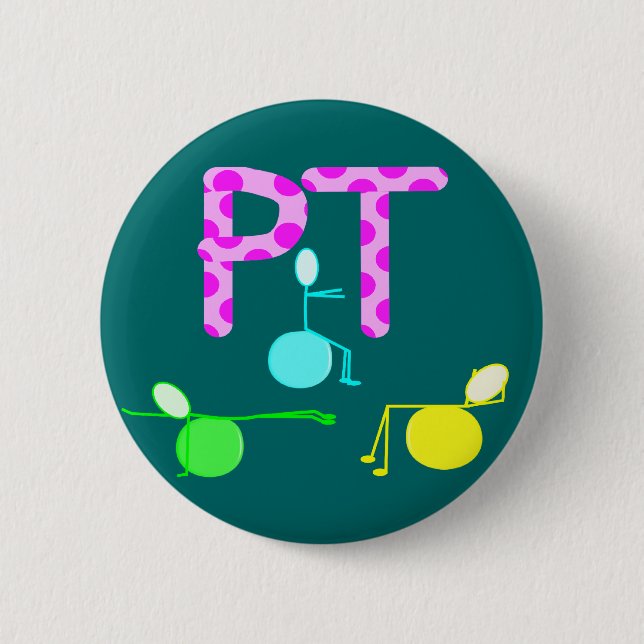 Physical Therpist Gifts With Unique Graphics Pinback Button (Front)