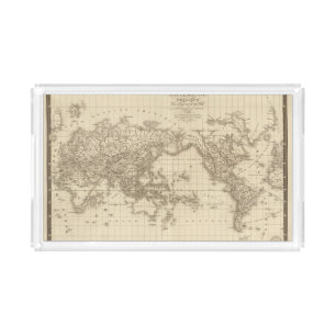 Physical world map acrylic tray
