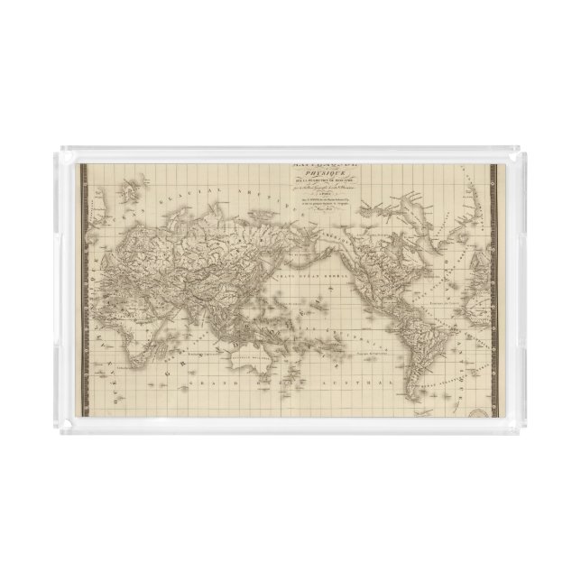 Physical world map acrylic tray (Front)