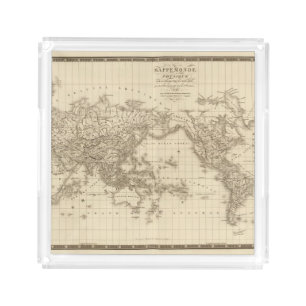 Physical world map acrylic tray
