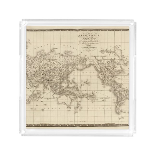 Physical world map acrylic tray (Front)