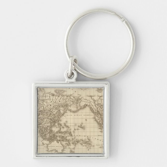 Physical world map keychain (Front)