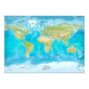 Physical World map miller projection Poster