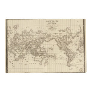 Physical world map placemat