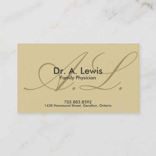 Physician and Medical Business Card - Monogram