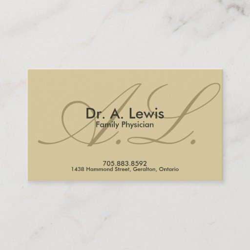 Customizable Physician and Medical Business Card - Monogram