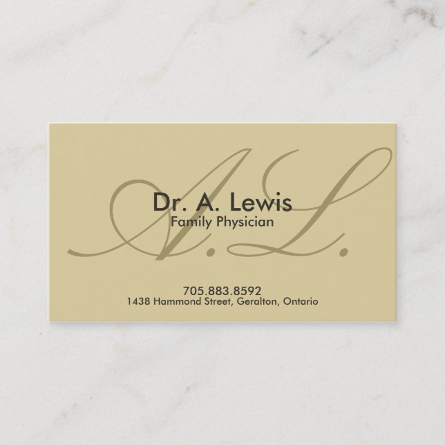 Physician and Medical Business Card - Monogram (Front)