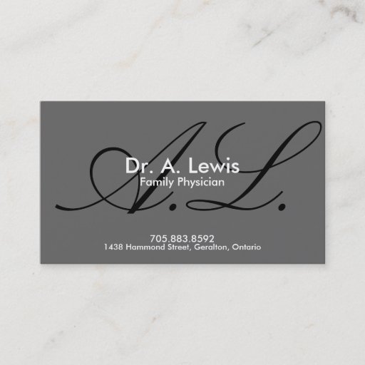 Customizable Physician and Medical Business Card - Monogram