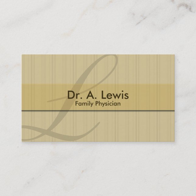 Physician and Medical Business Card - Monogram (Front)