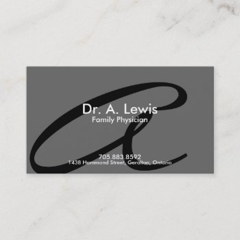 Physician And Medical Business Card - Monogram by OLPamPam at Zazzle