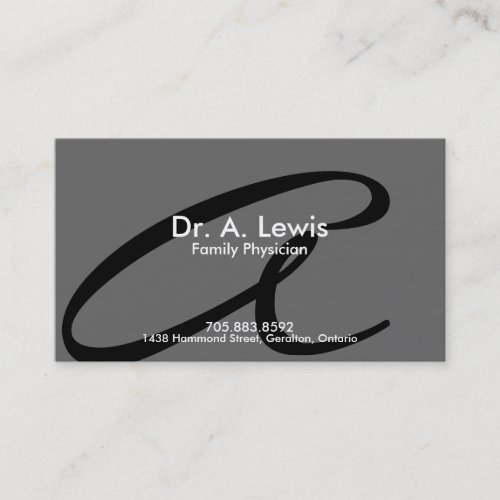 Physician and Medical Business Card - Monogram