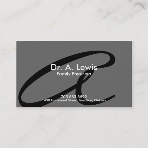 Customizable Physician and Medical Business Card - Monogram