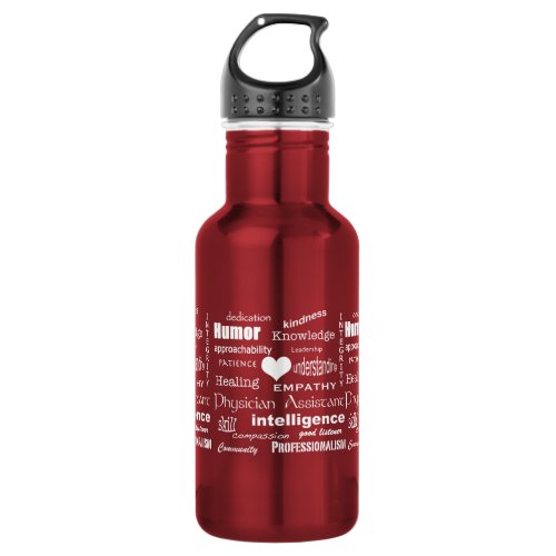 Physician Assistant AttributesWhite Text Stainless Steel Water Bottle