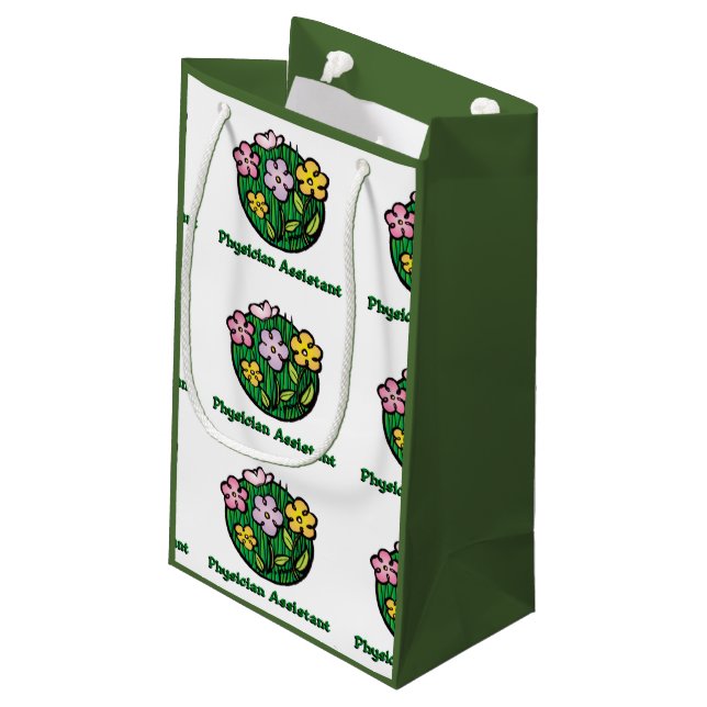 Physician Assistant - Blooms Small Gift Bag (Back Angled)