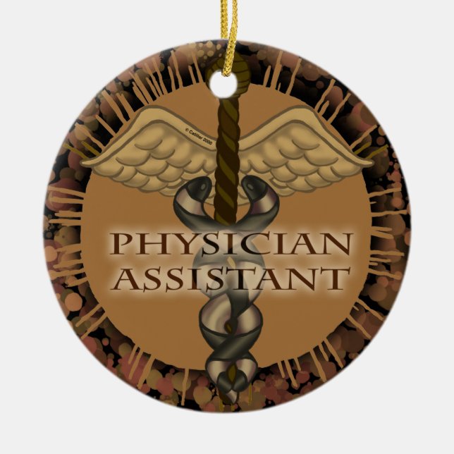 Physician Assistant Caduceus Ceramic Ornament (Front)