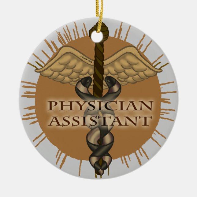 Physician Assistant Caduceus Ceramic Ornament (Front)