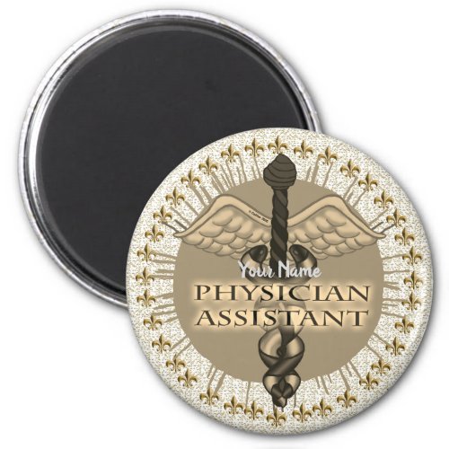 Physician Assistant Caduceus custom name magnet