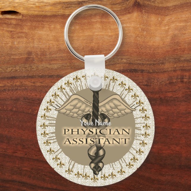 Physician Assistant Caduceus Keychain (Front)
