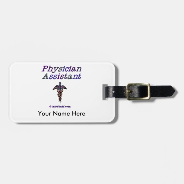 Physician Assistant Caduceus Luggage Tag (Front Horizontal)