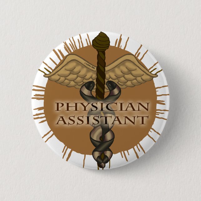 Physician Assistant Caduceus Pinback Button (Front)