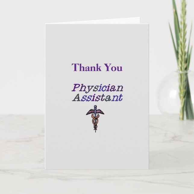 Physician Assistant Caduceus Thank You Card (Front)