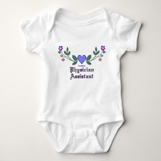 Physician Assistant Cross Stitch Baby Bodysuit (Front)