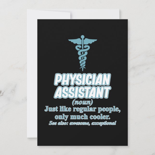 Physician Assistant Definition PA Medical Students Thank You Card (Front)