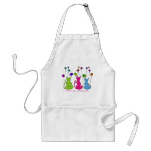 Physician Assistant Gifts Whimsical Cats Design Adult Apron