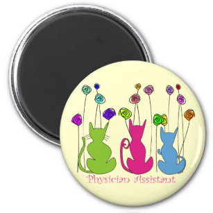 Physician Assistant Gifts Whimsical Cats Design Magnet