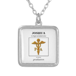 Physician Assistant Graduation Congratulations Silver Plated Necklace