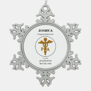 Physician Assistant Graduation Congratulations Snowflake Pewter Christmas Ornament