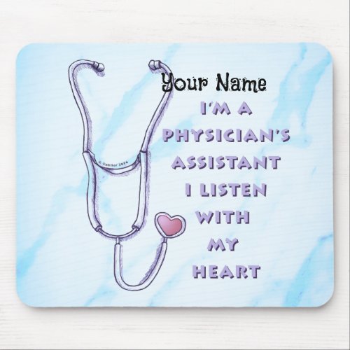 Physician Assistant Heart custom name  Mouse Pad