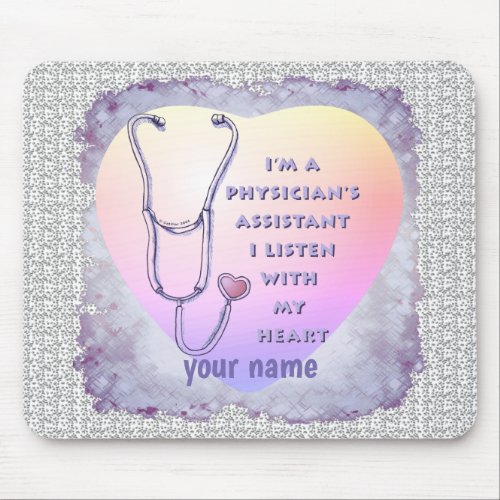 Physician Assistant Heart custom name Mouse Pad