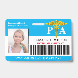 PHYSICIAN ASSISTANT Hospital Employee Photo ID Badge