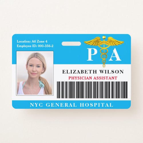 PHYSICIAN ASSISTANT  Hospital Employee Photo ID Badge