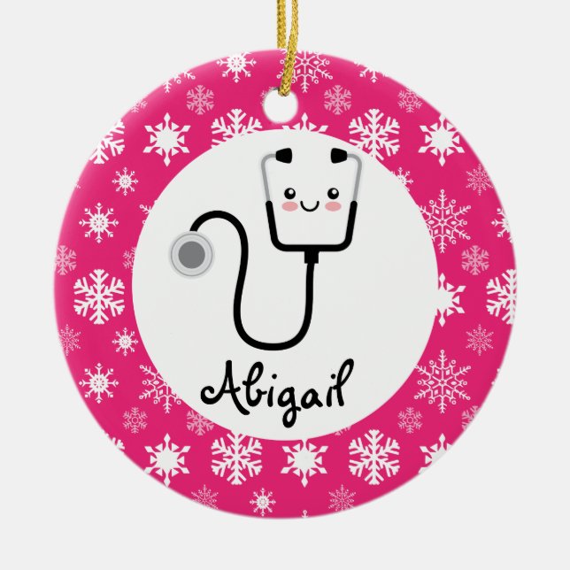 Physician Assistant Nurse Doctor Ceramic Ornament (Front)