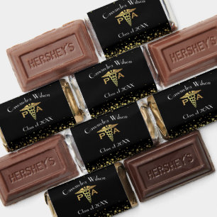 Physician Assistant PA Graduation Black Gold Hershey's Miniatures
