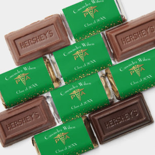Physician Assistant PA Graduation Green Gold Hershey's Miniatures