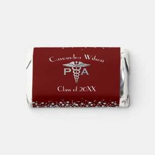 Physician Assistant PA Graduation Maroon Silver Hershey's Miniatures